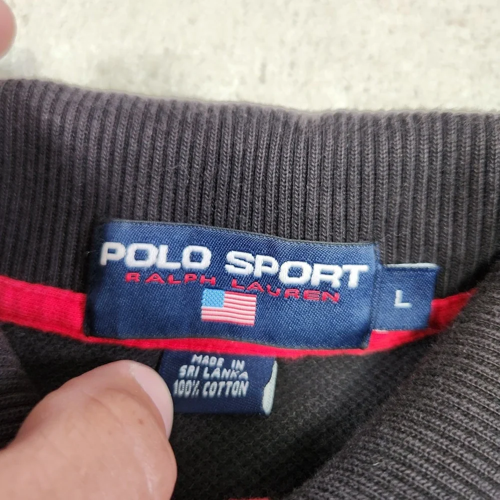 Vintage Polo Sport Ralph Lauren Shirt Men Large Waffle Knit Polo Heavy Cotton